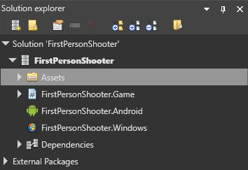选择 Assets folder 资源