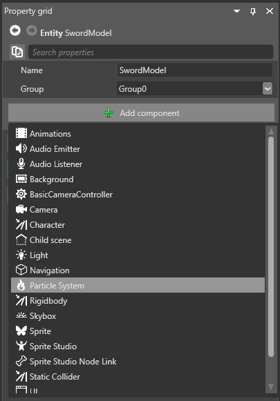 添加 Particle System