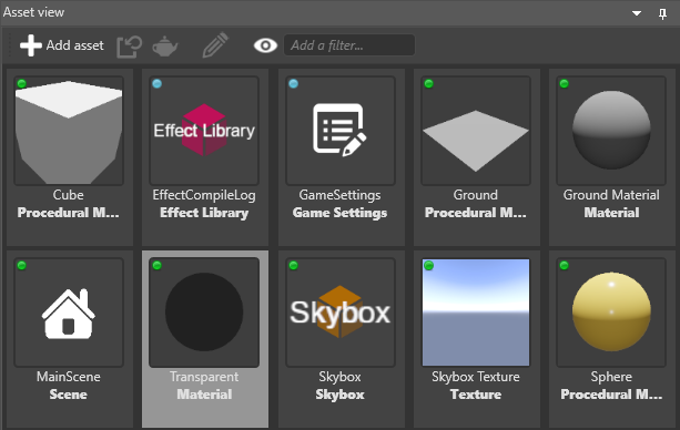 在 Asset View 中选择材质