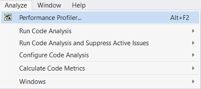 启动 Visual Studio 分析器
